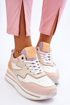 Fashionable Leather Sports Shoes White and Beige Roen