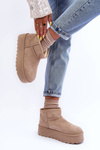 Suede Snow Boots On Platform Beige Corcoran