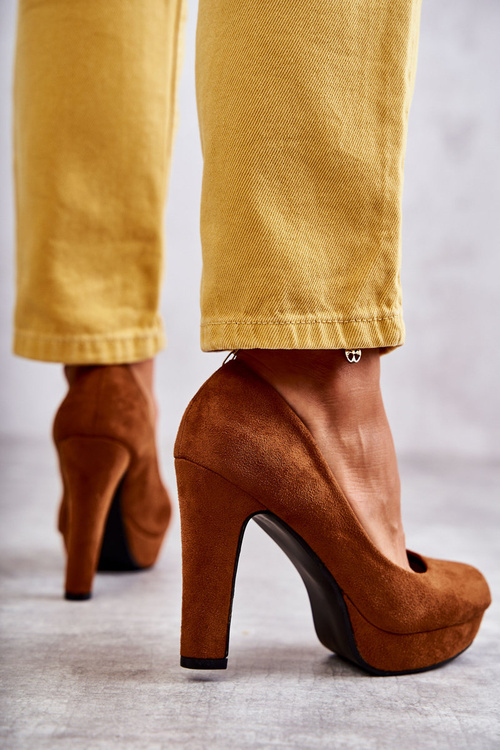 Classic Suede Pumps On Heel Camel Soro