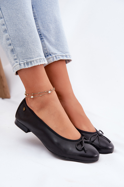 Leather Ballet Flats Women Maciejka P6800-01 Black