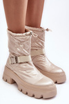 Women's Boots On Massive Sole And Flat Heel Beige Werikse