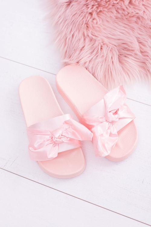 Women's Pink Cocarded Flip Flops Hurrem