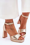 Leather Classic Sandals On Golden Platform Classy
