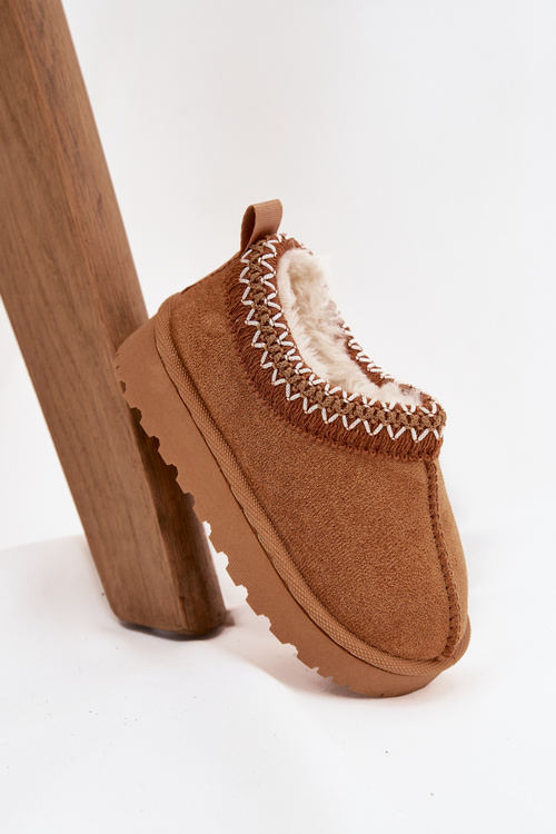 Children's Snow Boots With Embroidery Camel Prina
