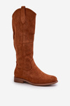 Ladies Perforated Boots Camel S.Barski HY42-132