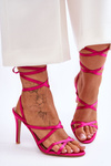 Women's Tied Sandals On A High Heel Fuchsia Meya