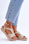 Women's Leather Slip-on Sandals Beige Lora