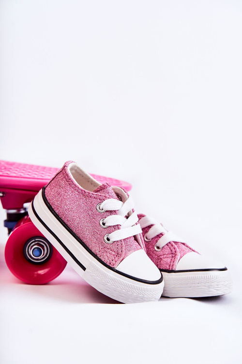 Children's Sneakers Tied Pink Wella