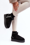 Women's Snow Boots On Platform Lined Black Lomessa