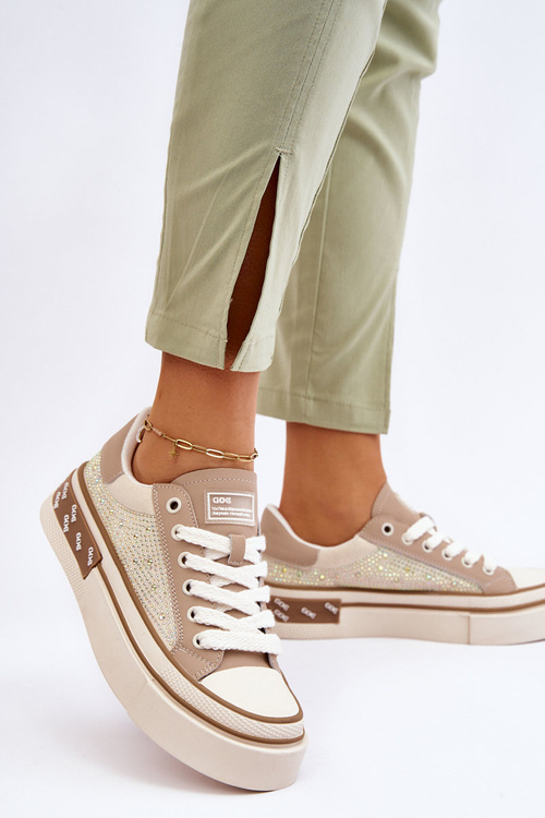 Women's Sneakers With Jets GOE LL2N4055 Beige