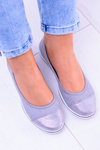 Fabric Gray Ballerina Ballerina Slippers Elleni