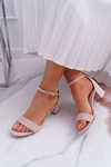 Women's Stiletto Sandals With Glitter Beige Nathalie