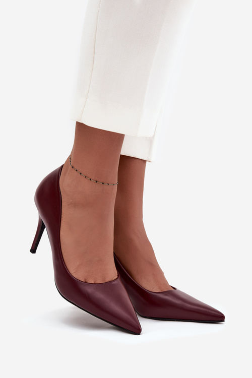 Women's high heels made of eco leather Bordeaux Sivana