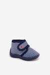 Children's slippers with Velcro striped navy Lavelle