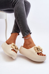 Women's Beige Foam Flip-flops with Bow Salessa