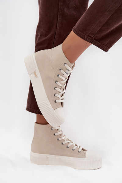 Damskie Trampki Platforma Beżowe LEE 50253002.35E ISLA WOMEN MID