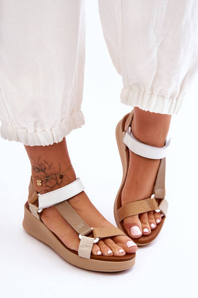 Maciejka Leather Sandals L5186-04 Beige