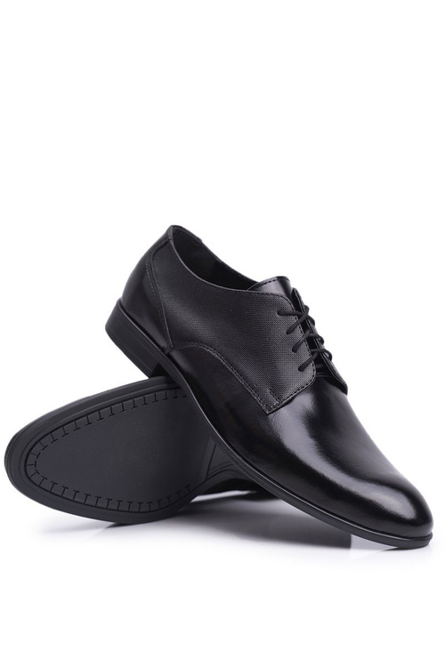 Men's Elegant Bednarek Leather Half Boots Black Yantar