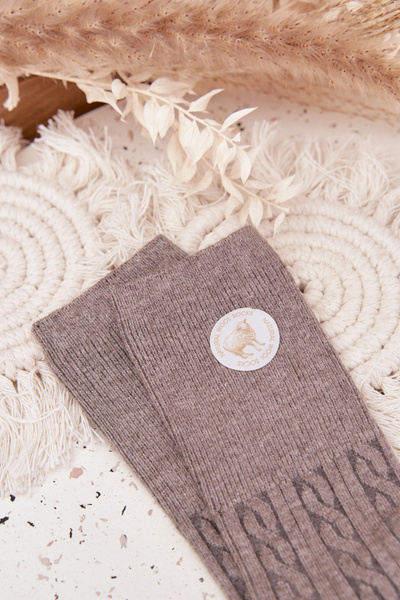 Damskie Skarpetki Ciepłe Długie Z Wełną Szare