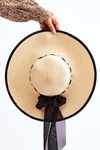 Hat With Fashionable Bow Light Beige 