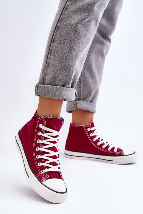 Women's Classic High-Top Sneakers Burgundy Remos