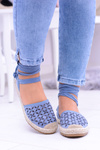 Women's Blue Ballerina Tiered Espadrilles Vasero