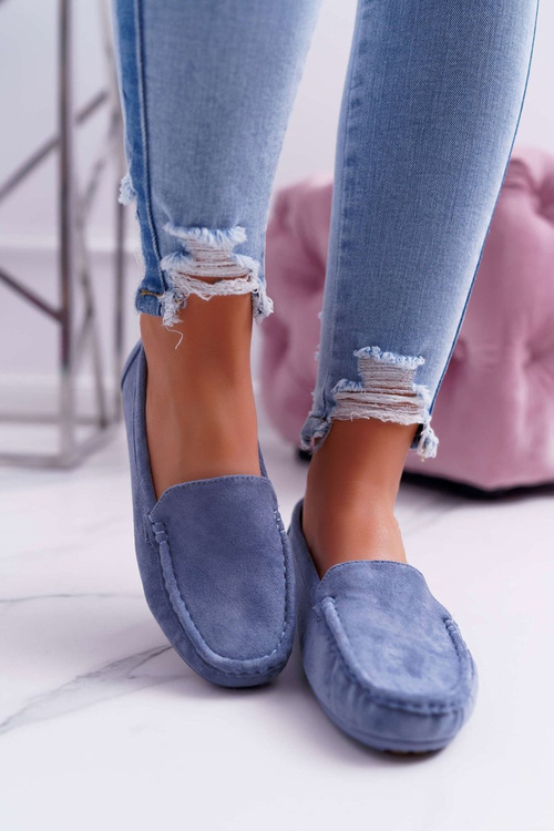 Women's Comfortable Eco-suede Moccasins Blue Lemma