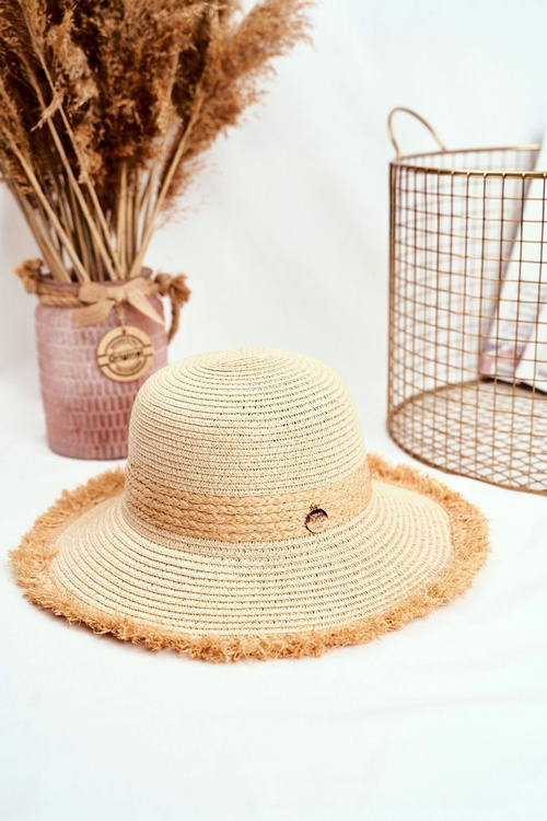 Women's Hat Summer Beach 100% Paper Beige