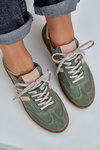 Green Suede Low Sneakers Women's Zazoo