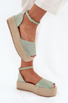Women's platform espadrilles with weaving mint Selise