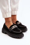 Women's Loafers with Ornamental Strap Black Nancille