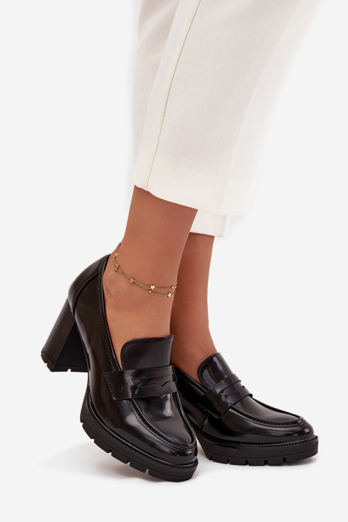 Women's Low-Heeled Shoes Made of Eco Leather Black Ilyssia