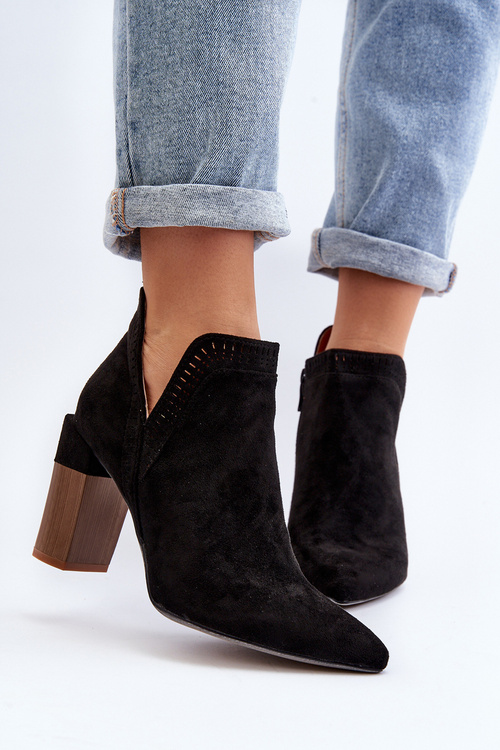 Ankle Boots with Lace Pattern Black Vailen