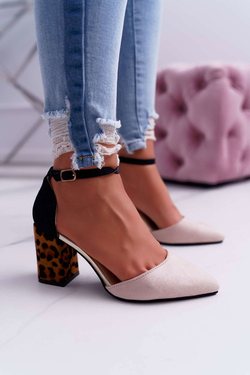 Women's Leopard Stiletto pumps Beige Ferri