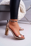 Women's Stiletto Sandals Pink Gold Huran