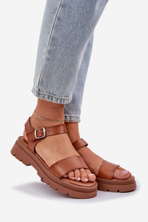 Ladies Platform Sandals Camel Evaretha