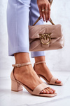 Fashionable Suede Sandals On A Bar Beige Rovena