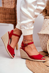 Women's Sandals On Wedge Heel Big Star Red DD274A213