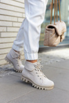 Suede Trapper Boots Tiered Light gray Dalles