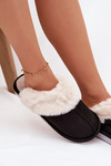 Women's slippers with fur Black Carisse