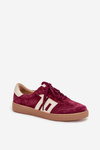Damskie Sneakersy Zamszowe Bordowe Vinceza 79557