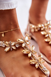 Fashionable sandals flip-flops with butterflies light beige Jennissa