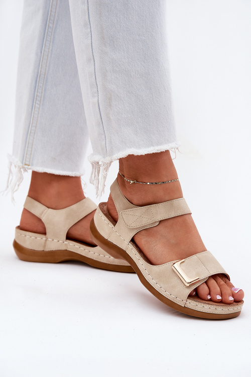 Comfortable Women's Wedge Sandals Beige Sadevale
