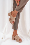 Light Heels Made Of Eco Leather Light Beige Kacaria