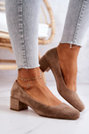 Suede Pumps On a Pillar Sergio Leone PB291 Beige