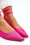 Tied Ballerinas With Rhinestones Fuchsia Mavis