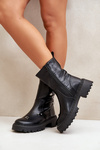 Women's Eco Leather Ankle Boots With Zipper And Decorative Details Black Reritha