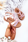 Children's Sandals With Glitter Pink Batilda