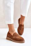 Classic Women's Moccasins Made Of Eco Suede Brown Belania
