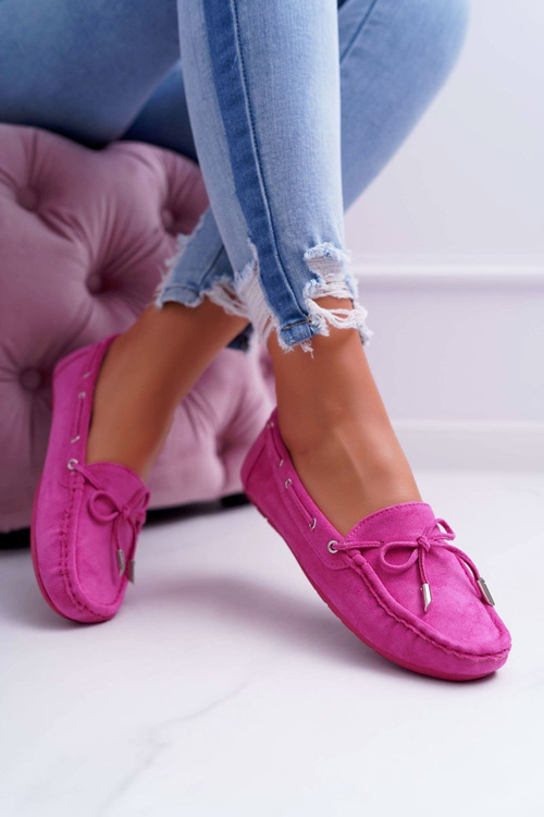Women's Comfortable Eco-suede Moccasins Fuchsia Memfi